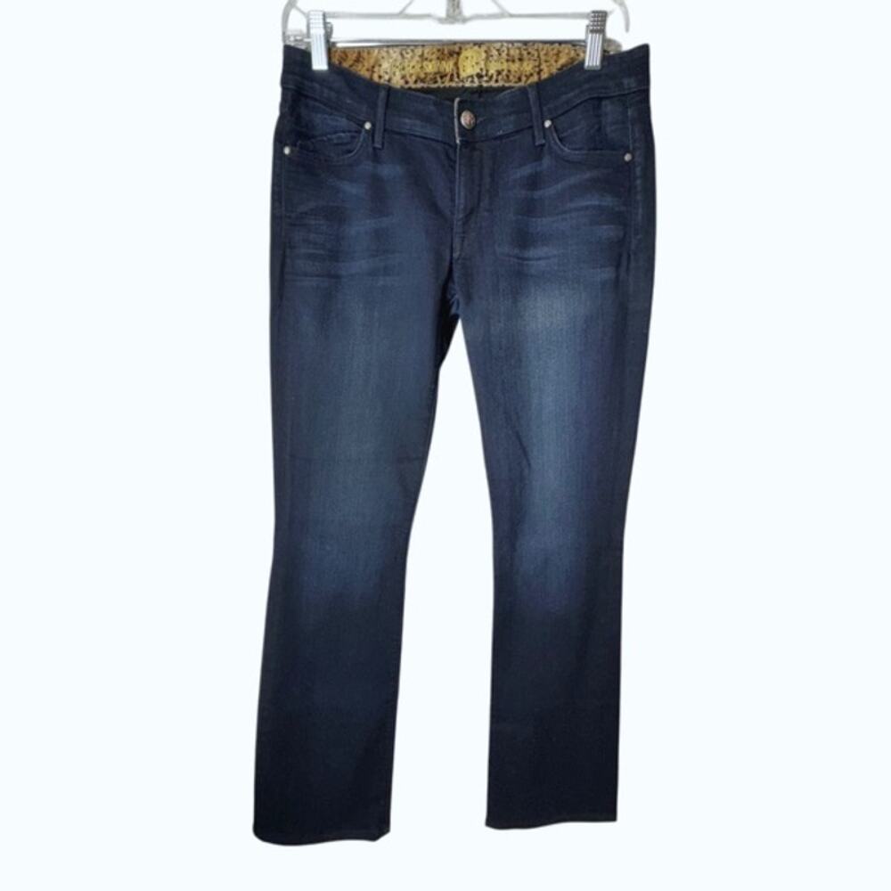 Rich & Skinny Straight Leg Denim Jeans in Dark Blue Dusk Cotton Blend 28 x 33